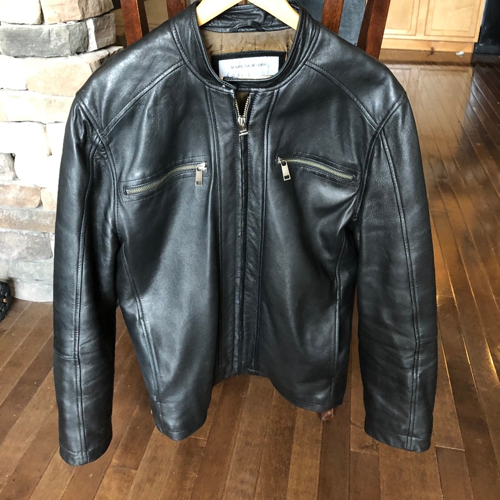 Andrew Marc NY Dress Lamb Skin Motorcycle Jacket